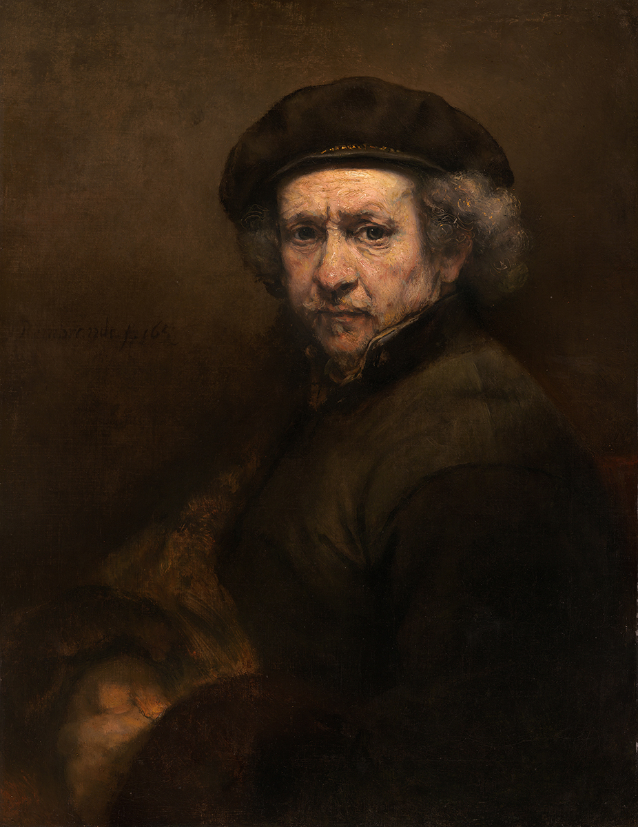 Rembrandt - Autoportrait avec beret et col droit (1659)